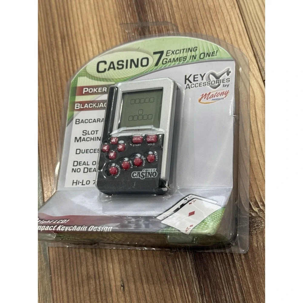 Vintage Casino 7 Exciting Games in One LCD Handheld Poker Casino Slot Keychain